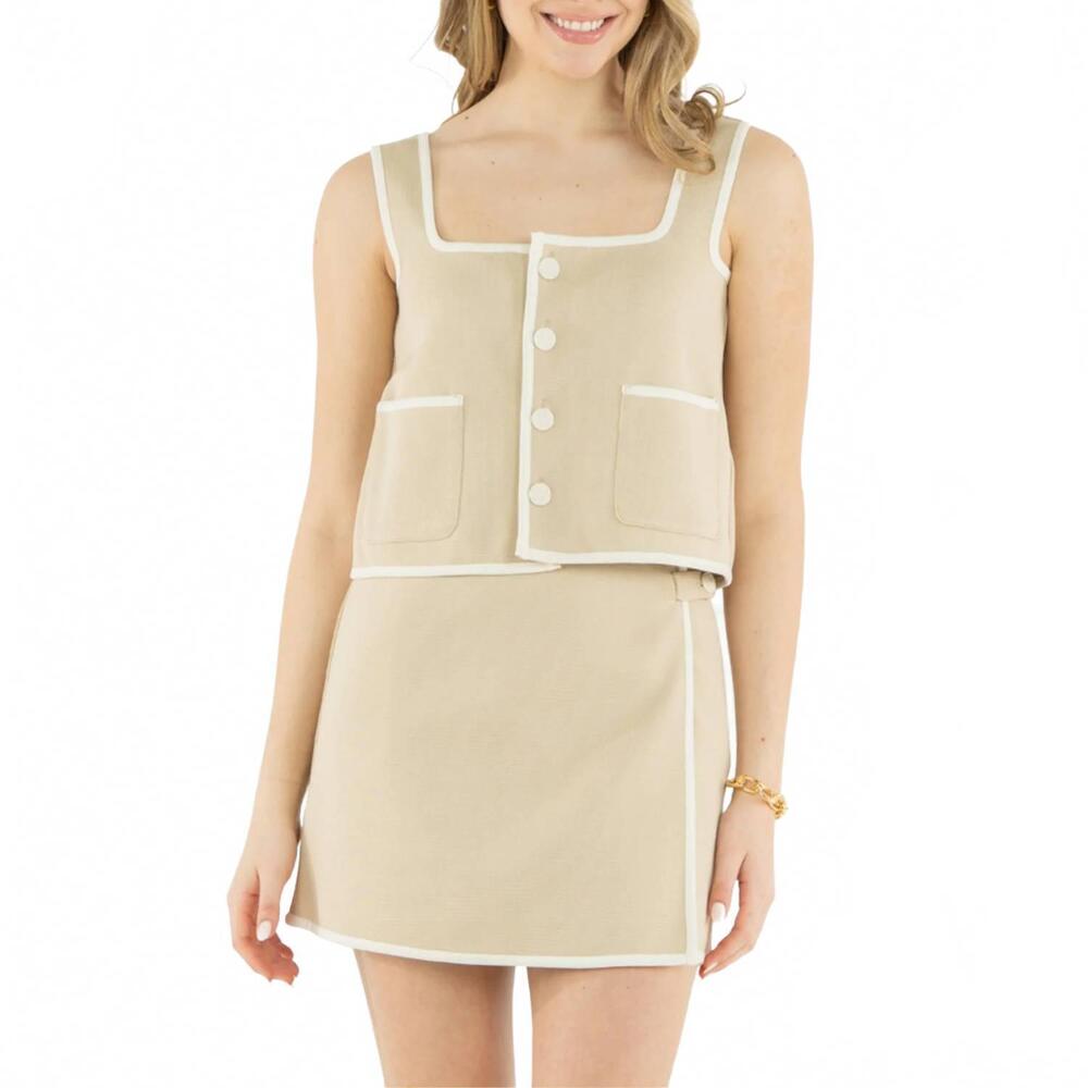 NEW EMILY MCCARTHY tini tank top in sand stretch knit